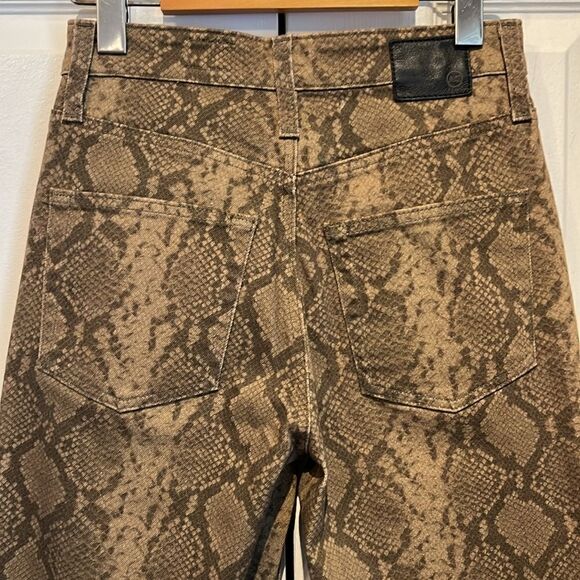 Adriano Goldschmied “Etta” Snake Print High Rise Wide Leg in Sepia Brown Size 25 - Picture 7 of 13